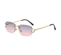 LumiSyne Gafas De Sol Sin Montura Rectangulares Mujer Hombre Marco Cuadrado Pequeño Vintage Lentes Transparente Gradiente UV400 Antirreflejos Anteojos Lentes De Sol Moda Para Conducir Viajes Vacación