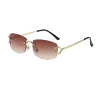 LumiSyne Gafas De Sol Sin Montura Rectangulares Mujer Hombre Marco Cuadrado Pequeño Vintage Lentes Transparente Gradiente UV400 Antirreflejos Anteojos Lentes De Sol Moda Para Conducir Viajes Vacación