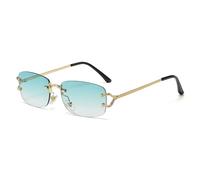 LumiSyne Gafas De Sol Sin Montura Rectangulares Mujer Hombre Marco Cuadrado Pequeño Vintage Lentes Transparente Gradiente UV400 Antirreflejos Anteojos Lentes De Sol Moda Para Conducir Viajes Vacación