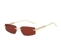 LumiSyne Gafas De Sol Sin Montura Rectangulares Mujer Hombre UV400 Lentes Transparente Gradiente Patillas De Metal Con Remaches En Espiral Vintage Marco Cuadrado Pequeño Lentes De Sol Moda Anteojos