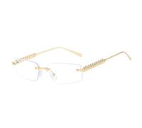 LumiSyne Gafas De Sol Sin Montura Rectangulares Mujer Hombre UV400 Lentes Transparente Gradiente Patillas De Metal Con Remaches En Espiral Vintage Marco Cuadrado Pequeño Lentes De Sol Moda Anteojos