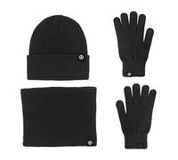 LumiSyne Invierno 3 En 1 Gorro Bufanda Guante Set Para Hombre Mujer Color Sólido Gorro De Punto Guantes De Pantalla Táctil Calentador De Cuello Con Forro Polar Térmica Set De Invierno Cálido