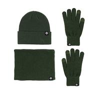 LumiSyne Invierno 3 En 1 Gorro Bufanda Guante Set Para Hombre Mujer Color Sólido Gorro De Punto Guantes De Pantalla Táctil Calentador De Cuello Con Forro Polar Térmica Set De Invierno Cálido