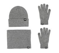 LumiSyne Invierno 3 En 1 Gorro Bufanda Guante Set Para Hombre Mujer Color Sólido Gorro De Punto Guantes De Pantalla Táctil Calentador De Cuello Con Forro Polar Térmica Set De Invierno Cálido