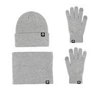LumiSyne Invierno 3 En 1 Gorro Bufanda Guante Set Para Hombre Mujer Color Sólido Gorro De Punto Guantes De Pantalla Táctil Calentador De Cuello Con Forro Polar Térmica Set De Invierno Cálido