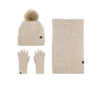 LumiSyne Invierno 3 En 1 Gorro Bufanda Guante Set Para Hombres Mujeres Color Sólido Rombo De Punto Bufanda Larga Guantes De Pantalla Táctil Gorro De Punto Con Pompón Lana Suave Forro Polar Térmica