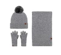 LumiSyne Invierno 3 En 1 Gorro Bufanda Guante Set Para Hombres Mujeres Color Sólido Rombo De Punto Bufanda Larga Guantes De Pantalla Táctil Gorro De Punto Con Pompón Lana Suave Forro Polar Térmica