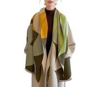 LumiSyne Invierno Bufanda Chal De Cachemira Para Mujer Hombre Patrón Geométrico Empalme De Color Pashmina Fulares Con Borla Larga Bufanda De Cuello Suave Cálido Estola Mantón
