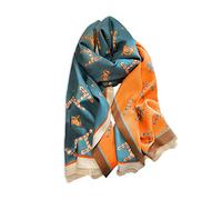 LumiSyne Invierno Bufanda Chal De Cachemira Para Mujer Patrón De Alfabeto y Caballo Retro Cálido Pashmina Fulares Con Borla Suave Larga Bufandas Estola