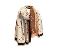 LumiSyne Invierno Bufanda Chal De Cachemira Para Mujer Patrón De Alfabeto y Caballo Retro Cálido Pashmina Fulares Con Borla Suave Larga Bufandas Estola
