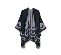 LumiSyne Invierno Chal De Cachemira para Mujer Poncho De Punto Capa Estilo Étnico Retro Tejer Poncho Manta Frente Abierto Cardigan Bata Grueso Cálida Pashmina Bufanda Grande Chal Fular Estola