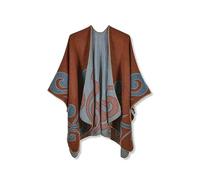 LumiSyne Invierno Chal De Cachemira para Mujer Poncho De Punto Capa Estilo Étnico Retro Tejer Poncho Manta Frente Abierto Cardigan Bata Grueso Cálida Pashmina Bufanda Grande Chal Fular Estola