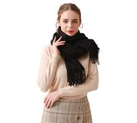 LumiSyne Invierno Premium Bufanda De Cachemira De Color Liso Para Mujer Pashmina Chales Con Borla Fulares Suave Estola Grande y Engrosada