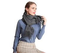 LumiSyne Invierno Premium Bufanda De Cachemira De Color Liso Para Mujer Pashmina Chales Con Borla Fulares Suave Estola Grande y Engrosada