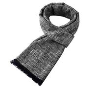 LumiSyne Invierno Premium Bufanda De Lana Para Hombres Estilo De Negocios Patrón De Rayas a Cuadros Clásico Cachemira Suave Bufanda Larga Con Borla