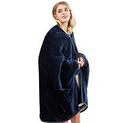 LumiSyne Manta de forro polar para mujer, clásica, de color sólido, cómoda, con botones, exterior de franela, chal de sherpa, capa envolvente, suave, acogedora, poncho de forro polar para casa