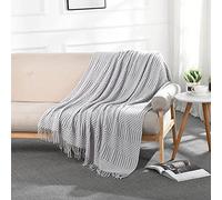 LumiSyne Manta De Punto con Flecos Color Sólido Hubble-Burbuja Comoda Suave Cubresofa Cubrecama Manta Cubrecama Decorativa para Sofá Cama 230x130cm