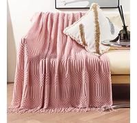 LumiSyne Manta De Punto con Flecos Color Sólido Hubble-Burbuja Comoda Suave Cubresofa Cubrecama Manta Cubrecama Decorativa para Sofá Cama 170x130cm