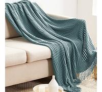 LumiSyne Manta De Punto con Flecos Color Sólido Hubble-Burbuja Comoda Suave Cubresofa Cubrecama Manta Cubrecama Decorativa para Sofá Cama 170x130cm
