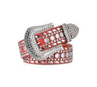 LumiSyne Moda Cinturón De Piel Con Diamantes De Imitación Western Cowgirl Cowboy Cinturón De Cuero Tachonado Bling Gran Hebilla Con Cristal Brillante Cinturón Vintage Para Jeans Pantalones Vestidos