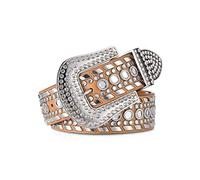 LumiSyne Moda Cinturón De Piel Con Diamantes De Imitación Western Cowgirl Cowboy Cinturón De Cuero Tachonado Bling Gran Hebilla Con Cristal Brillante Cinturón Vintage Para Jeans Pantalones Vestidos