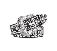 LumiSyne Moda Cinturón De Piel Western Cowgirl Cowboy Con Diamantes De Imitación, Cuero Tachonado Bling Gran Hebilla Con Cristal Brillante Vintage Para Jeans Pantalones Vestidos