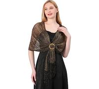 LumiSyne Mujer Chales Metálicos Brillantes y Envolturas Con Hebilla Glitter Color Sólido Flecos Bufandas Largo Ligero Estola Elegante Para Vestidos De Fiesta De Noche Boda Novia Dama De Honor Baile