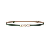 LumiSyne Mujer Cinturón De Cuero Fino Color Sólido Decoración Con Perlas Hebilla De Enclavamiento Metálica Ajustable Cinturón Delgado Cinturón De Cintura Para Vestidos Jeans Pantalones Suéter Abrigo