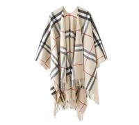 LumiSyne Mujer Poncho Estola Capa Grande Chal Patrón a Cuadros Rayas De Color Degradado Poncho De Punto con Borla Frente Abierto Poncho Cardigan Pashmina Bufanda Manta Capa Primavera Otoño Invierno