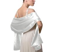 LumiSyne Mujer Satén Gasa Chal Mantón Sedoso Color Sólido Bufanda Pañuelo Ligero Estola Para Fiesta Vestido Boda Novia Dama De Honor Noche