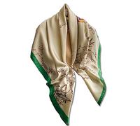 LumiSyne Pañuelo De Seda Mujer Bufanda Cuadrada Grande Estampado Flores Árboles Patrón Animal Estilo Retro Pañuelo Cabeza De Satén Chal Protector Solar Pañuelo De Cuello Bandana Banda Cabeza 110×110cm