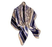 LumiSyne Pañuelo De Seda Mujer Bufanda Cuadrada Grande Estampado Flores Árboles Patrón Animal Estilo Retro Pañuelo Cabeza De Satén Chal Protector Solar Pañuelo De Cuello Bandana Banda Cabeza 110×110cm