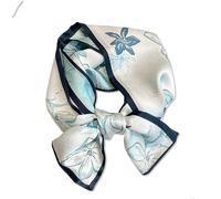 LumiSyne Pañuelo De Seda Mujer Estrecha Flor Hoja Estampada Patrón De Pintura Coloreada Satén Flaco Larga Bufanda De Cuello Decoración Pañuelo Para Cabello Cuello Banda Para El Cabello Pañuelo Cinta