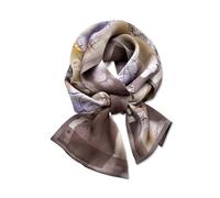 LumiSyne Pañuelo De Seda Mujer Estrecha Flor Hoja Estampada Patrón De Pintura Coloreada Satén Flaco Larga Bufanda De Cuello Decoración Pañuelo Para Cabello Cuello Banda Para El Cabello Pañuelo Cinta