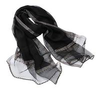 LumiSyne Primavera Bufanda De Seda Gasa Mujer Bufanda De Color Sólido Tul Con Costuras De Seda Decoración De Cuentas Estola Largo Chales De Protección Solar