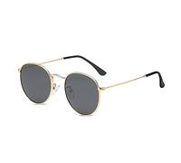 LumiSyne Retro Gafas De Sol Redondas Hombre Mujer Estilo Steampunk Lennon Polarizadas Lentes De Color Vintage Ronda Marco De Metal Círculo Espejo Gafas Protección UV400 Hippie Anteojos