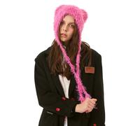 LumiSyne Sombrero De Invierno para Mujer Chica Gorros De Punto con Orejeras Bonita Forma De Oreja De Gato Estilo y2k Sombrero De Punto Peludo con Lunares De Colores Peruano Sombrero Cálido Gorro