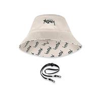 LumiSyne Sombrero De Pescador Reversible Unisex Color Sólido con Letra Bordado/Estampado Hawaiano Algodón Bucket Hat con Correa Desmontable Sombrero De Cubo Plegable Sombrero De Sol Gorro Pescador