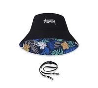 LumiSyne Sombrero De Pescador Reversible Unisex Color Sólido con Letra Bordado/Estampado Hawaiano Algodón Bucket Hat con Correa Desmontable Sombrero De Cubo Plegable Sombrero De Sol Gorro Pescador