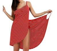 LumiSyne Vestido De Playa Mujer Bikini Cover Ups Vestido De Bikini Raya Moda Sexy Cuello En v Ropa De Baño Camisolas Pareos De Playa Talla Grande