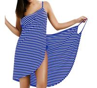 LumiSyne Vestido De Playa Mujer Bikini Cover Ups Vestido De Bikini Raya Moda Sexy Cuello En v Ropa De Baño Camisolas Pareos De Playa Talla Pequeña Talla Grande