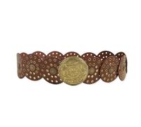 LumiSyne Vintage Cinturón Ancho De Disco Para Mujer Cinturones De Cuero Estilo Vaquera Occidental Hueco Concho Pu Cuero Disco Hebilla De Metal Cinturón De Cintura Para Vestido Jeans Pantalones