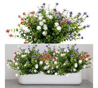 LUMITERRA 6 Piezas Artificiales, Resistentes a Los Rayos UV, Flores de Plástico Decorativas para Exterior y Interior Arreglos Florales, Centro de Mesa, Decoración del Hogar y Jardín