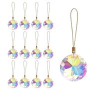 LUMITI 12 Bolas de Navidad de Cristal, Adornos de 1.18 Pulgadas, Mini Prisma Redondo, decoración de árbol de Navidad, Adorno Colgante para Boda, Fiesta, decoración del hogar (Cristal AB)