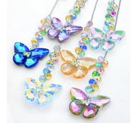 LUMITI 6 atrapasoles de mariposas de cristal para colgar adornos para hacer arco iris, atrapasueρos, ventanas interiores, exteriores, patio, jard