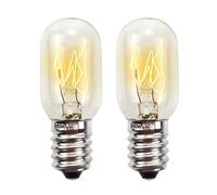 Lumitrex 2 Piezas E14 Bombilla Nevera, 15W Bombilla Frigorifico, 220V Lámpara Nevera para Lámpara Sal Máquina de Coser Campana Extractora, T20 Luz Cálida 2700K