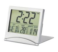 Lumitrex Reloj Despertador Plegable, Reloj de Escritorio con Indicación de Temperature12/24 Horas Reloj Digital LCD Alarma Temporizador Repetición de Alarma para Oficina Dormitorio