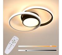 Lumiup Lámpara de Techo LED Regulable con Mando, 42W Plafon LED Techo Moderno, Blanca Anillos Dobles, Lampara Techo Dormitorio, 6500K Lampara Techo para Sala de Estar, Cocina, Balcón (40 * 28.5CM)