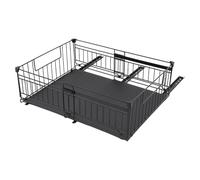 Lumivew Cajón telescópico, estantes de cajones extensibles para armarios de cocina, organizador de armario extensible para cocina, 32,5-49,5 cm de ancho, ajustable para armario y cocina (negro)