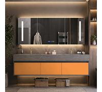 LumoHaus Mueble de Baño con Lavabo, Mueble Bajo Lavabo, Armario de Baño con Espejo, Muebles de Baño Modernos, Mueble de Baño Colgar, Lavabo con Mueble para Baño